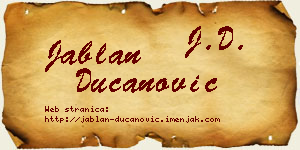 Jablan Ducanović vizit kartica